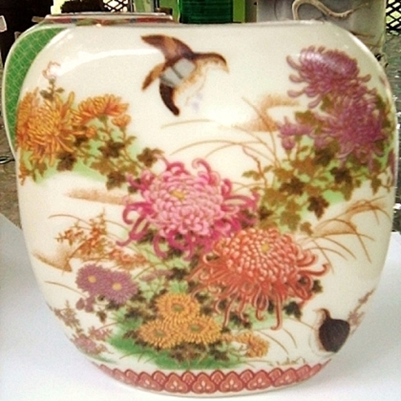 Shibata Other - Shibata 4.5" Japanese Vase Chrysanthemums and Birds